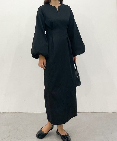 「Louere」 長袖ワンピース MEDIUM アイボリー レディース_画像2