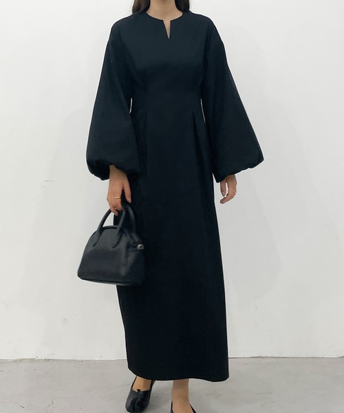 「Louere」 長袖ワンピース MEDIUM アイボリー レディース_画像4