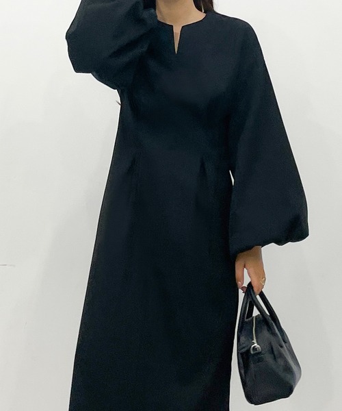 「Louere」 長袖ワンピース MEDIUM アイボリー レディース_画像5