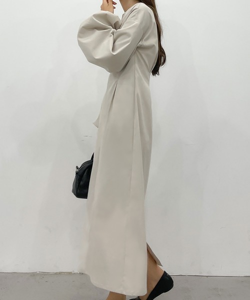 「Louere」 長袖ワンピース MEDIUM アイボリー レディース_画像6
