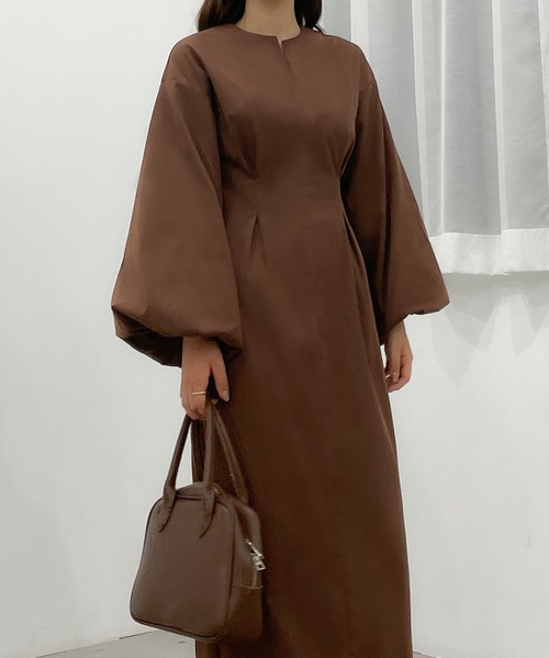 「Louere」 長袖ワンピース MEDIUM アイボリー レディース_画像8