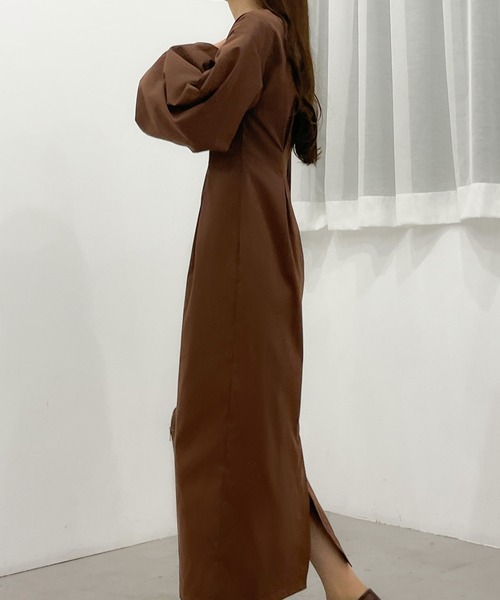 「Louere」 長袖ワンピース MEDIUM アイボリー レディース_画像9