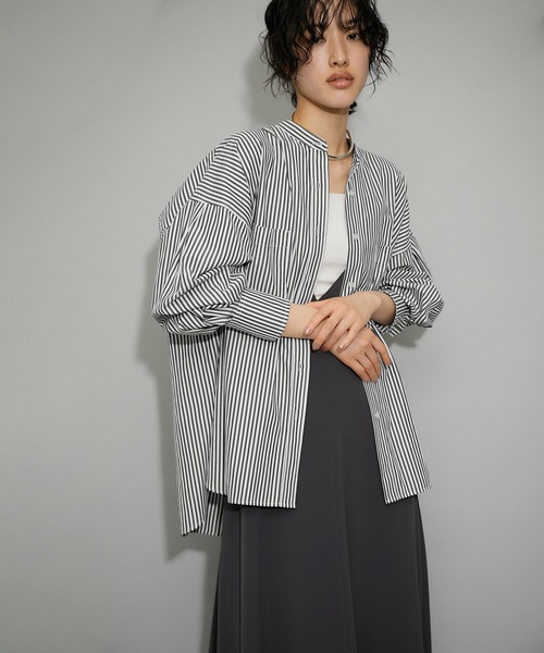 【完売品】ADAM ET ROPE フォルムバンドカラーシャツ　アダムエロペ ka9785-02_1.jpg