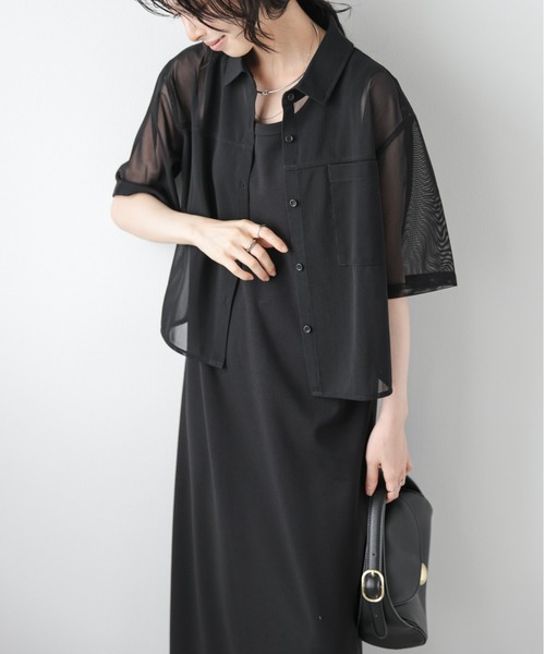 D&G Dolce&Gabbana シアーメッシュワンショルダーブラウス 黒 D&G
