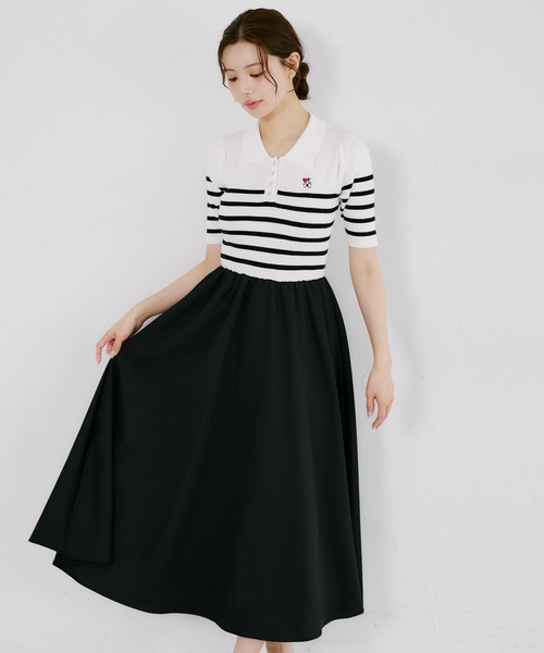 tocco closet（トッコ クローゼット） ワンピース 半袖 ロゴ刺繍入り