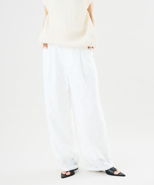 muscatページ Muscat パンツ 「セットアップ可」ボタニカル シアージャカードパンツ