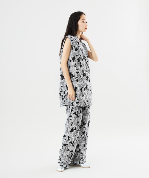 Muscat パンツ 「セットアップ可」ボタニカル シアージャカードパンツ