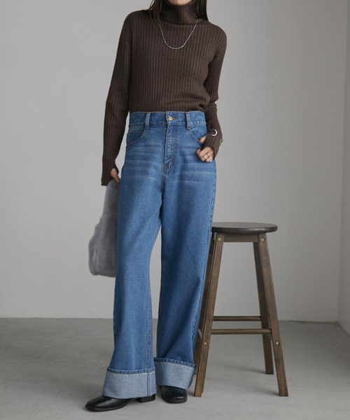 「Aunt Marie's」 デニムパンツ SMALL ネイビー レディース
