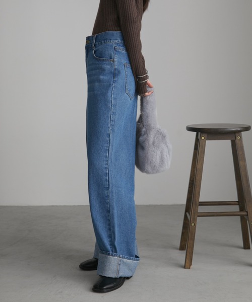 「Aunt Marie's」 デニムパンツ SMALL ネイビー レディース