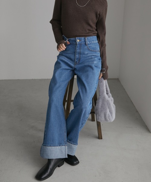 「Aunt Marie's」 デニムパンツ SMALL ネイビー レディース