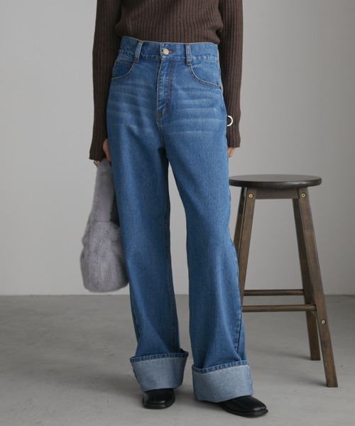 「Aunt Marie's」 デニムパンツ SMALL ネイビー レディース