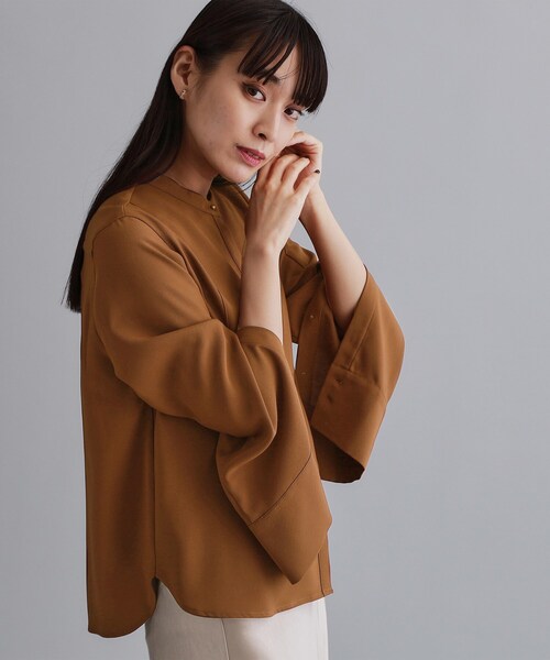 OPAQUE.CLIP ブラウス シャツ 「es」ブザム切替バンドカラー