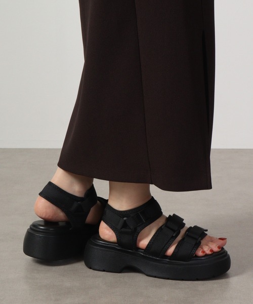 「LibertyDoll」 フラットサンダル M ブラック レディース_画像3