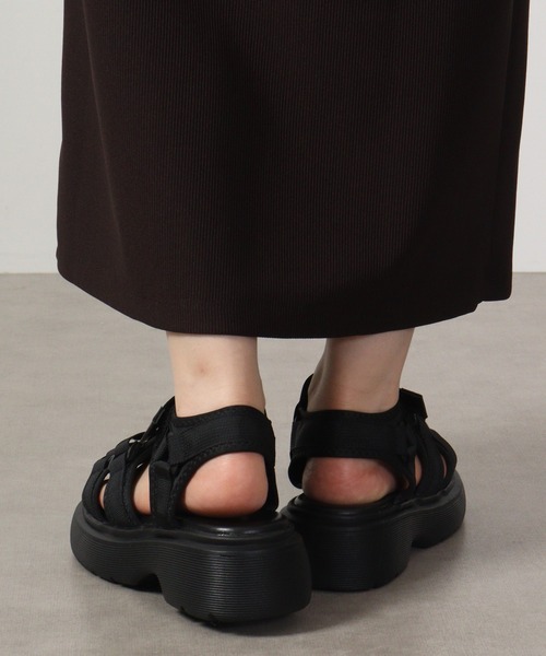 「LibertyDoll」 フラットサンダル M ブラック レディース_画像4