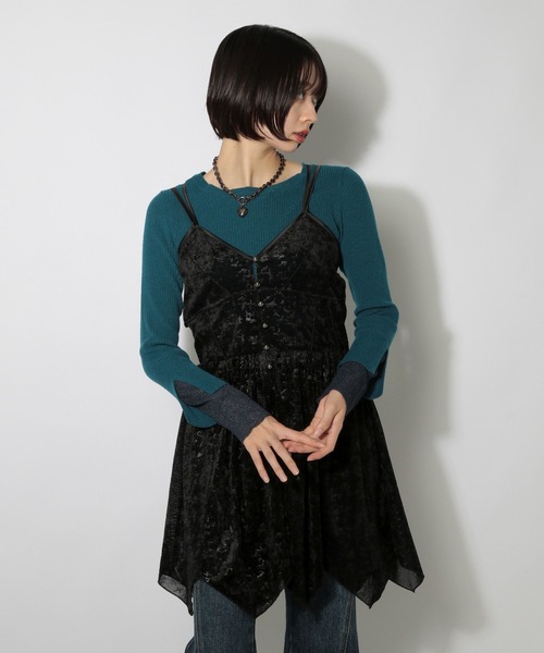 ツモリチサトチュニック 夏ワンピース M ネネット ページボーイ PAGEBOY（ページボーイ） チュニック ベロアチュニックワンピース