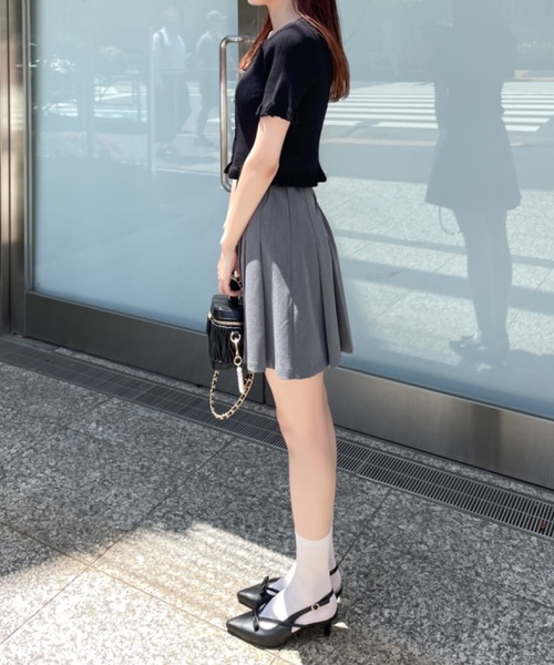 「abc une face」 半袖ニット FREE ブルー レディース_画像8