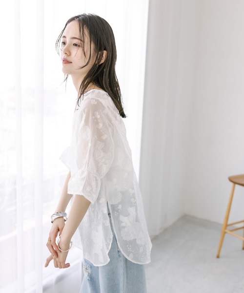 「mystic」 7分袖ブラウス FREE ベージュ レディース_画像4