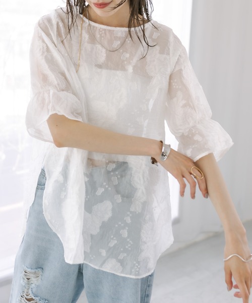 「mystic」 7分袖ブラウス FREE ベージュ レディース_画像5