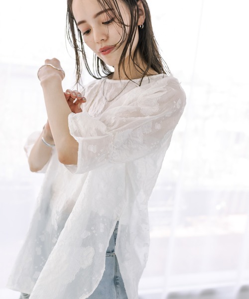 「mystic」 7分袖ブラウス FREE ベージュ レディース_画像6