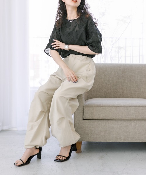 「mystic」 7分袖ブラウス FREE ベージュ レディース_画像9