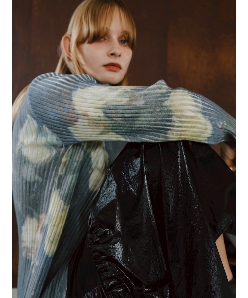 sahara（サハラ） ニット セーター Art Print Rib Zip Knit/アート