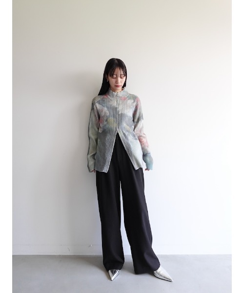 sahara（サハラ） ニット セーター Art Print Rib Zip Knit/アート