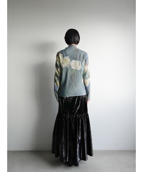 【新品・匿名】sahara Art Print Rib Zip Knit Art Print Rib Zip Knit/アートプリントリビニット（ニット/セーター