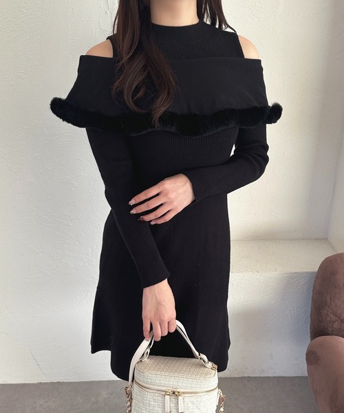 レイヤード風ニットワンピース（ワンピース）｜apres jour（アプレ