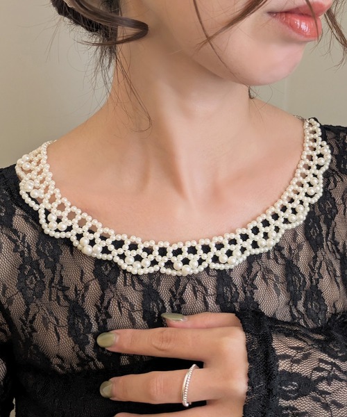 styiro（スタイロ） ネックレス スカラップレースパールネックレス