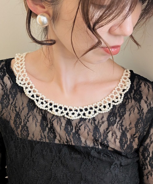 styiro（スタイロ） ネックレス スカラップレースパールネックレス