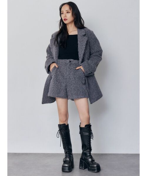 MURUA（ムルーア） パンツ 「セットアップ対応」シャギーショート