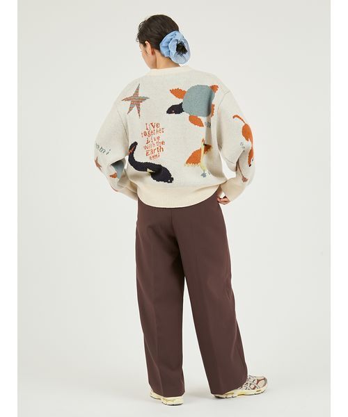 emmi ニット セーター 「Global warming」 ジャガードニットトップス