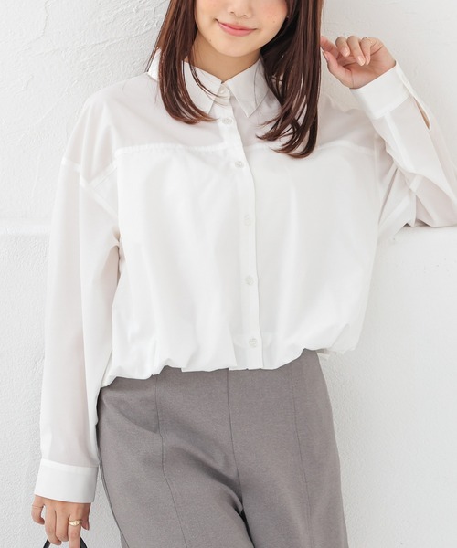 Honeys（ハニーズ） ブラウス シャツ 裾バルーンシャツ レディース 