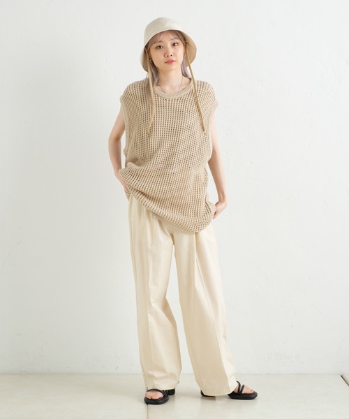 「WHIMSIC」 ノースリーブニット FREE ベージュ メンズ_画像2