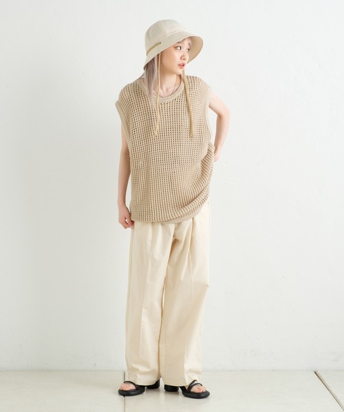 「WHIMSIC」 ノースリーブニット FREE ベージュ メンズ_画像3