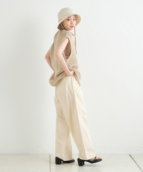 「WHIMSIC」 ノースリーブニット FREE ベージュ メンズ_画像4