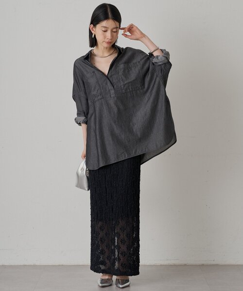 「LOUNGEDRESS」 7分袖シャツ FREE ブラック レディース_画像2