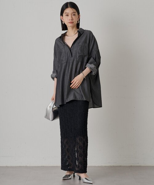 「LOUNGEDRESS」 7分袖シャツ FREE ブラック レディース_画像3