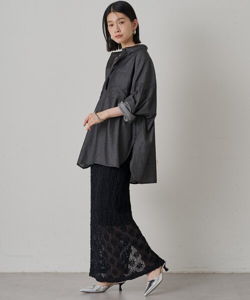 「LOUNGEDRESS」 7分袖シャツ FREE ブラック レディース_画像4