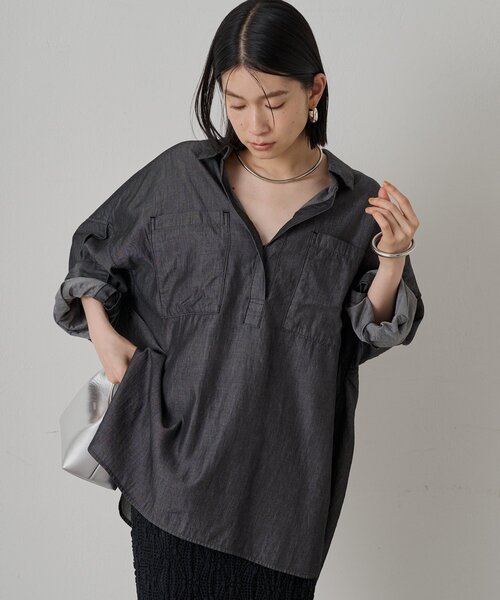 「LOUNGEDRESS」 7分袖シャツ FREE ブラック レディース_画像7