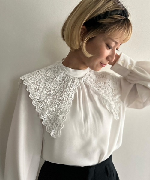 Kotoe（コトエ） つけ襟 付け襟 ビッグ フラワーレースフリル 付け襟