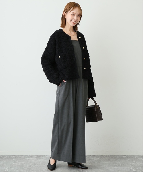 SLOBE IENA ブラック ノーカラージャケット SLOBE IENA（スローブイエナ） ノーカラージャケット FREE ブラック