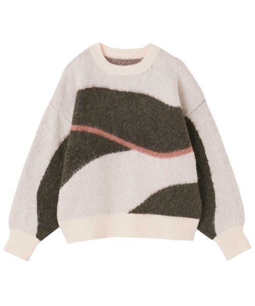 「GeeRA」 長袖ニット LARGE ネイビー レディース_画像9