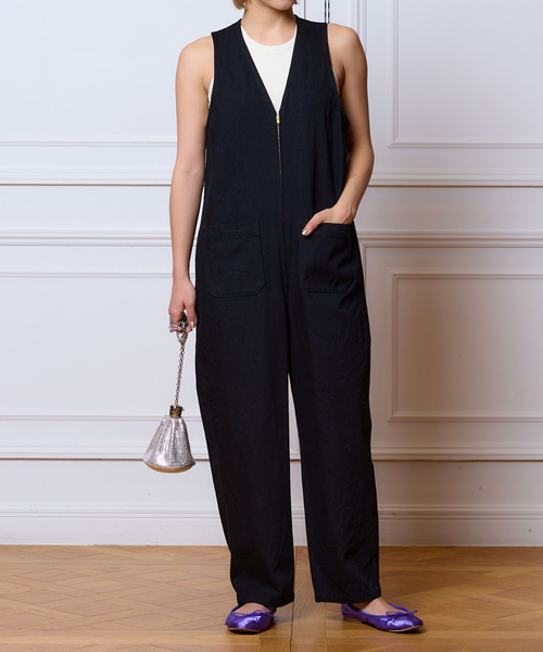 「IENA LA BOUCLE」 オールインワン 38 ネイビー レディース_画像3