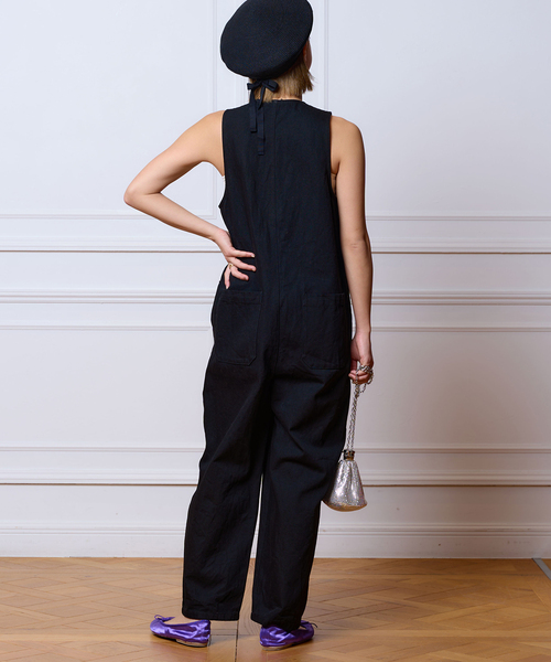 「IENA LA BOUCLE」 オールインワン 38 ネイビー レディース_画像8