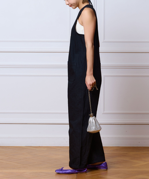 「IENA LA BOUCLE」 オールインワン 38 ネイビー レディース_画像9