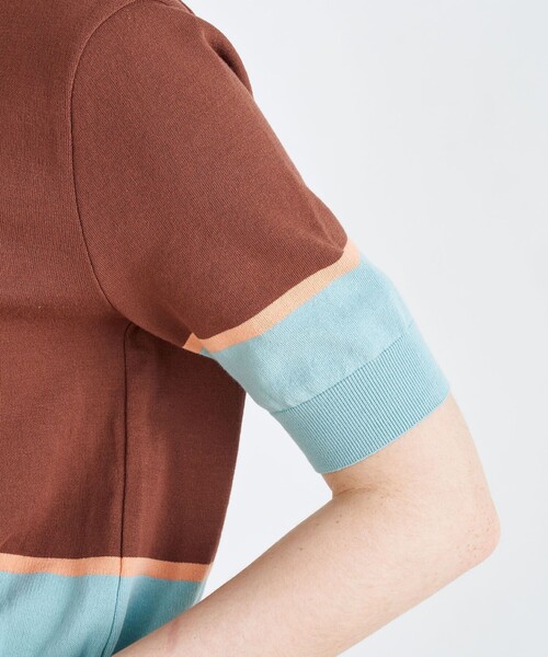 [MACPHEE] вязаный кардиган S оттенок голубого прочее 2 женский 