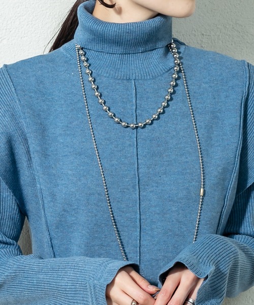 「mystic」 ニットワンピース FREE ブルー レディース_画像2