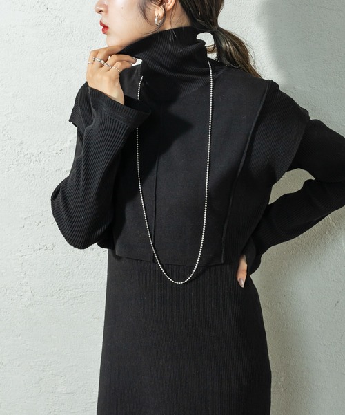 「mystic」 ニットワンピース FREE ブルー レディース_画像9