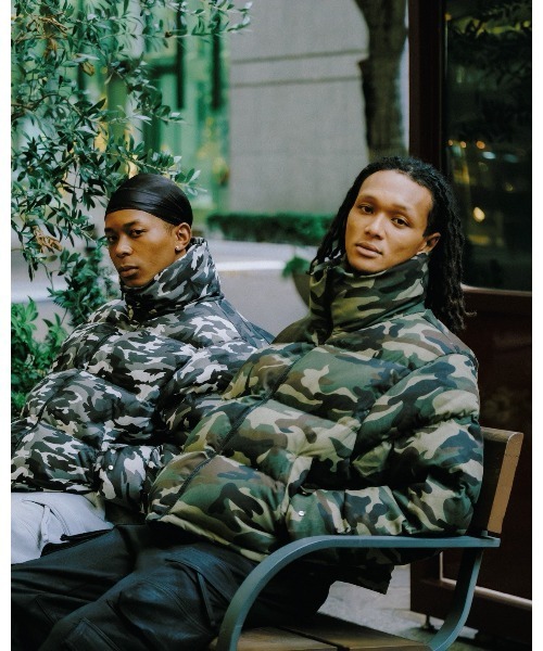 BREATH BADHOP Faux Leather Camo ダウンジャケット BREATH ダウンジャケット ダウン CAMO DOWN JACKET メンズ : ZOZOTOWN